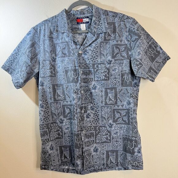 Tommy Fashion Hawaii (Tommy Hilfiger) Hawaiian Shirt Sz Large? Tropical Beach - Picture 1 of 7